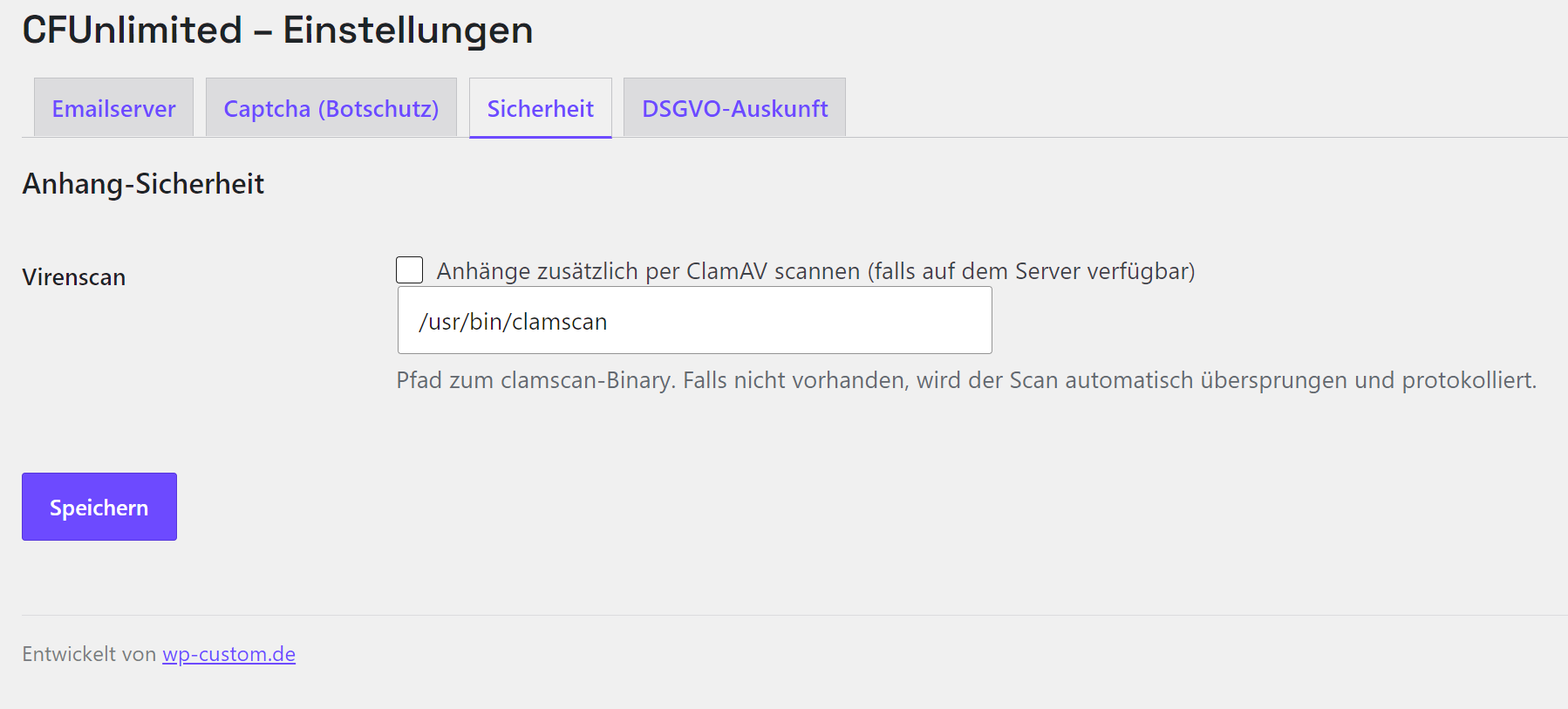 Anhang-Sicherheit mit ClamAV-Virenscan